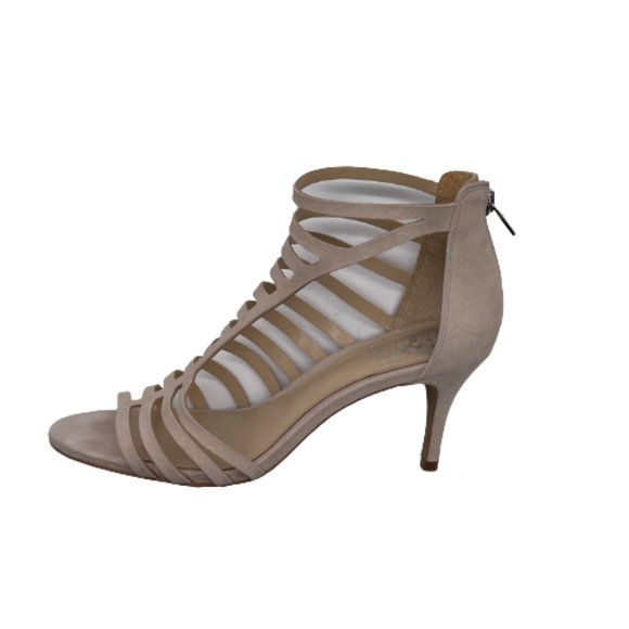 Vince Camuto Shoes - Vince Camuto Suede Leather Strappy Nude Tan Strappy Sandals Heels 7 M